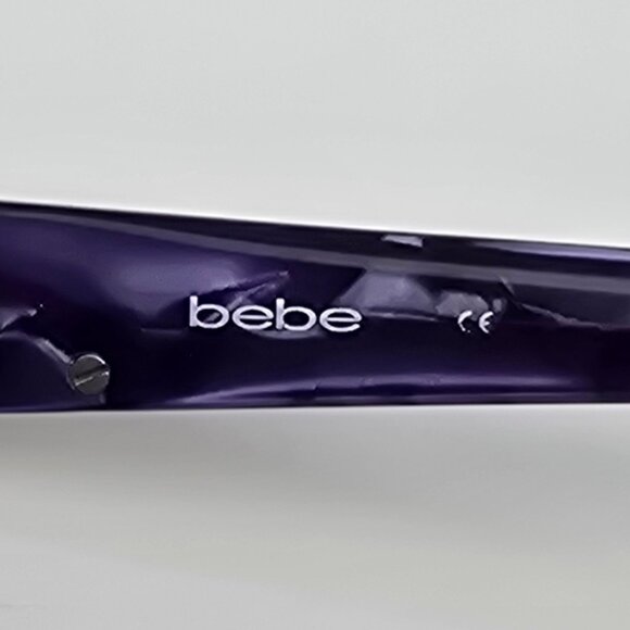 Bebe BB7054 Delicious Silver Purple Cheetah Print Frame Purple Lens Sunglasses - Picture 9 of 13